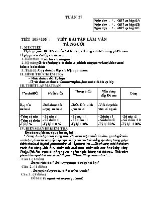 Đề kiểm tra tập làm văn tả người Ngữ văn lớp 6 - Năm học 2016-2017 - Hà Thị Nụ